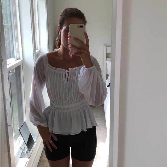 NEW guess white girly blouse - Picture 2 of 11